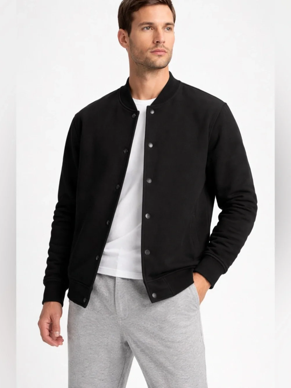 Cory Vines Mens Lightweight‎ Snap Front Jacket Medium Black Cotton NWT MSRP $90